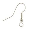 Fish Hook Earwire w/ Spring & Bead, Silver-Plated (144 Pieces) 
