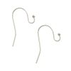 Plain Fish Hook Earwire with Ball, Silver-Plated (36 Pieces) 