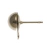 Earring Post with 8mm Half Ball and Loop, Imitation-Rhodium (72 Pieces) 