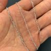4mm x 1.5mm Figaro Chain, Brass, Silver Plated (Per Yard) 
