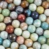 10mm Smooth Round Black Cloudy Amazonite Beads (16