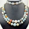 6-16mm Graduated Faceted Black Cloudy Amazonite Beads (16