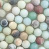10mm Matte Round, Black Cloudy Amazonite Beads (16