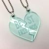 Acrylic Pendant, Green Tint, Pixel Heart (Each) 