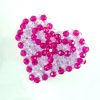 Fuschia & Clear Faceted Bead Heart Shaped Box 