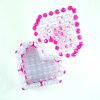 Fuschia & Clear Faceted Bead Heart Shaped Box 
