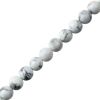 8mm Smooth Round, Howlite White Beads (16