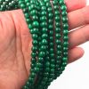 6mm Smooth Round, Natural Malachite Beads (16