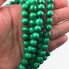 8mm Smooth Round, Natural Malachite Beads (16