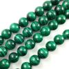 Smooth Round, Natural Malachite Beads, Choose Size (16