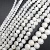 Smooth Round, White MOP (Mother of Pearl) Beads, Choose Size (16