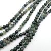 6mm Smooth Round, Moss Agate Beads (16