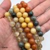 10mm Smooth Round, Multi Rutilated Quartz Beads (16