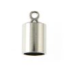 7mm End Cap w/ Loop, 5.5mm Inner Diameter, Imitation Rhodium (24 Pieces) 