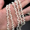 3/4mm Top-Drilled Dancing Freshwater Pearls, White (16
