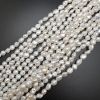 7/8mm Baroque Keshi Freshwater Pearls, White (16