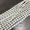 8-9mm Oval Freshwater Pearls, White (16