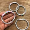 Alphabet Beads, Assorted Letters, 6mm Cube, White With Multicolor Letters (250 Pieces) 