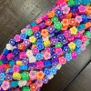 Polymer Clay Beads, Flowers, Mixed Colors (16