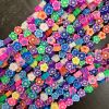 Polymer Clay Beads, Flowers, Mixed Colors (16