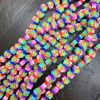 Polymer Clay Beads, Rainbow Smiley Face Flowers (16