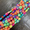 Polymer Clay Beads, Smiley Face Flowers, Mixed Colors (16