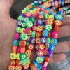 Polymer Clay Beads, Smiley Face Flowers, Mixed Colors (16