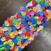 Polymer Clay Beads, Smiley Faces, Mixed Colors (16
