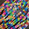 Polymer Clay Beads, Smiley Faces, Mixed Colors (16