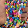 Polymer Clay Beads, Smiley Faces, Mixed Colors (16