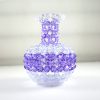 Purple & Clear Faceted Bead Vase 