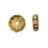 8MM Rondelle Spacers -Crystal-AB/Gold (24 Pieces) 