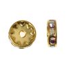 10MM Rondelles Spacers -Crystal-AB/Gold (24 Pieces) 