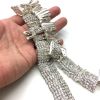 Triangle Rhinestone Spacer Bar, 3-Holes, 22x8mm, Crystal/Silver (12 Pieces) 