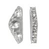 Triangle Rhinestone Spacer Bar, 3-Holes, 22x8mm, Crystal/Silver (12 Pieces) 