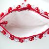 Small Red & Clear Faceted Bead Purse 