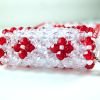 Small Red & Clear Faceted Bead Phone Pouch 