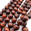 14mm Smooth Round, Red Tiger Eye Beads (16