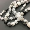 Smooth Round, Black Rutilated Quartz Beads, Choose Size (16