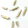 8mm Diagonal Ribbed Barrel Screw Clasp, Gold-Plated (36 Pieces) 
