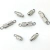 8mm Diagonal Ribbed Barrel Screw Clasp, Silver-Plated (36 Pieces) 