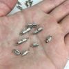 8mm Diagonal Ribbed Barrel Screw Clasp, Silver-Plated (36 Pieces) 