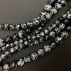 6mm Smooth Round, Snowflake Obsidian Beads (16