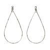 Teardrop Hoop, Notched w/ 2 Loops, 45 x 25mm, Imit. Rhodium (36 Pieces) 