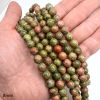 Smooth Round, Unakite Beads, Choose Size (16