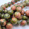 10mm Smooth Round, Unakite Beads (16