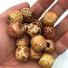 16mm Large Hole, Printed Barrel Wood Bead (24 Pieces) 