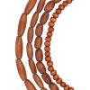 Long Wood beads, Dyed Waxed, 22x8mm, Brown (16
