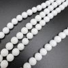 8mm Smooth Round, White Quartz Beads (16