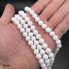 8mm Smooth Round, White Quartz Beads (16